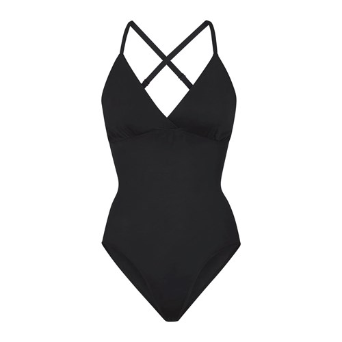 SKIMS Barely There Bodysuit Brief W/ Snaps Onyx | 0195-EURDP