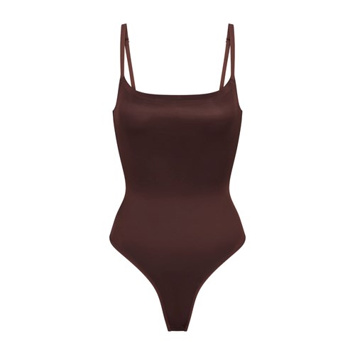 SKIMS Barely There Scoop Bodysuit Cocoa | 9830-LXWPR