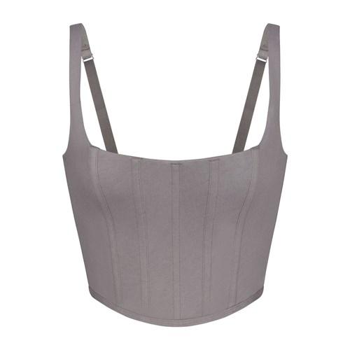 SKIMS Baumwoll Corset Bustier Charcoal | 7152-OQCXI