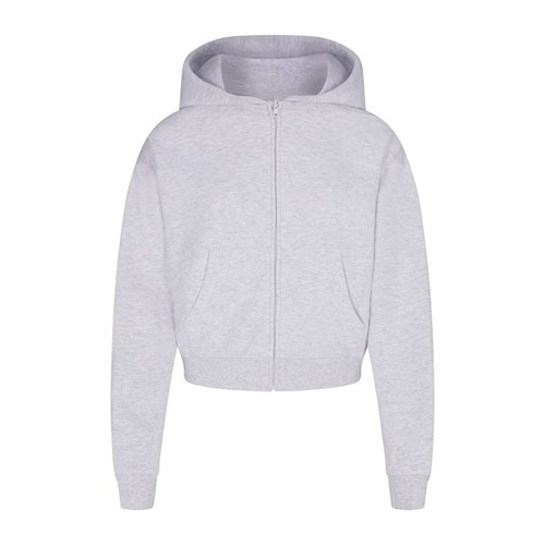 SKIMS Baumwoll Fleece Zip Up Hoodie Hellgrau | 6345-XTWDZ
