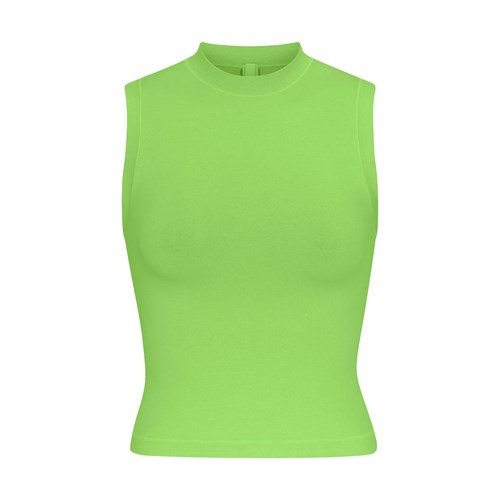 SKIMS Baumwoll Jersey Mock Neck Tank Grün | 1569-IDCFR