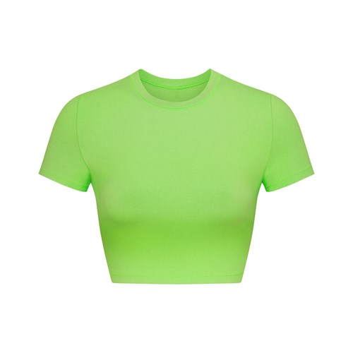 SKIMS Baumwoll Jersey Super Cropped T-shirt Grün | 0157-OHZYV