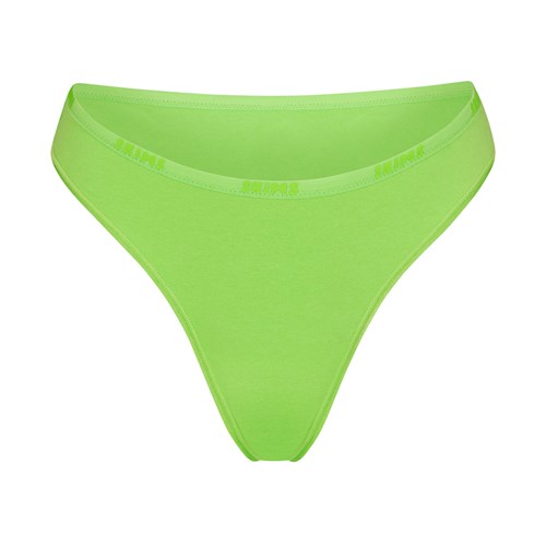 SKIMS Baumwoll Logo High Leg Bikini Grün | 6193-OCDJF