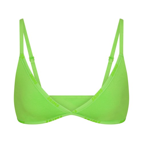 SKIMS Baumwoll Logo Mini Triangle Bralette Grün | 7139-EGFKQ
