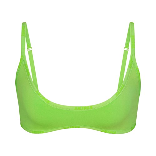SKIMS Baumwoll Logo Scoop Neck Bralette Grün | 1638-JGVOC