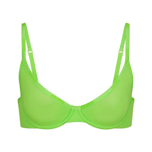 SKIMS Baumwoll Logo Underwire Demi Bra Grün | 6042-BXQGD