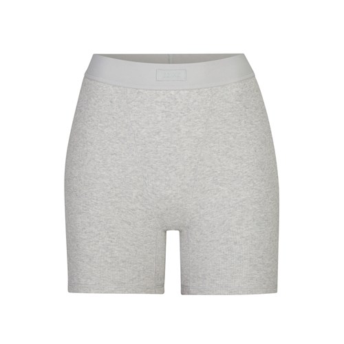 SKIMS Baumwoll Rib Boxer Hellgrau | 8673-BHLZU