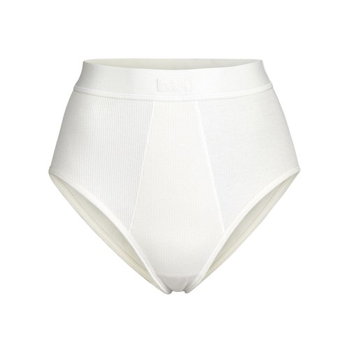 SKIMS Baumwoll Rib High-waisted Brief Bone | 6219-OPKXR
