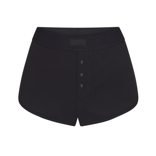 SKIMS Baumwoll Rib Kurzes Soot | 5036-WCKZT