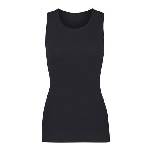 SKIMS Baumwoll Rib Long Tank Soot | 3285-EDGLM
