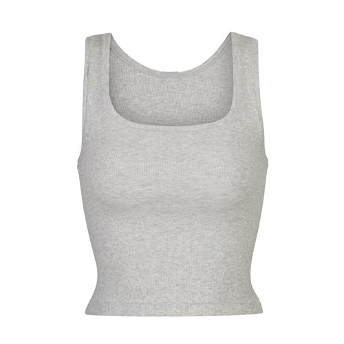 SKIMS Baumwoll Rib Tank Hellgrau | 2436-MCIDN