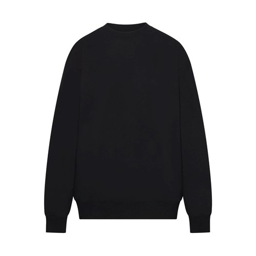 SKIMS Boyfriend Fleece Crew Neck Pullover Onyx | 9230-DYTSH