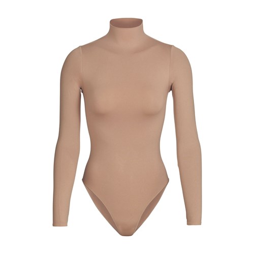 SKIMS Essential Mock Neck Long Sleeve Bodysuit Sienna | 5681-LQEPA