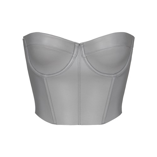 SKIMS Faux Leder Corset Carbon | 0197-ZTMKY