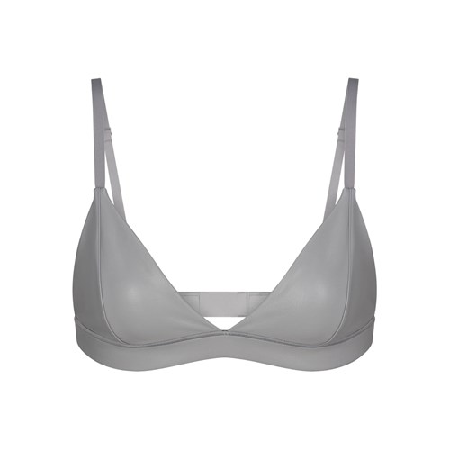 SKIMS Faux Leder Triangle Bralette Carbon | 6043-CJDER