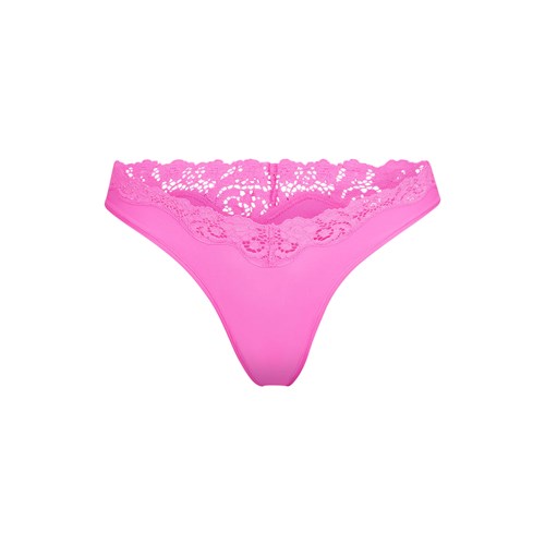 SKIMS Fits Everybody Spitze Dipped Tanga Neon Orchid | 7562-PITGJ