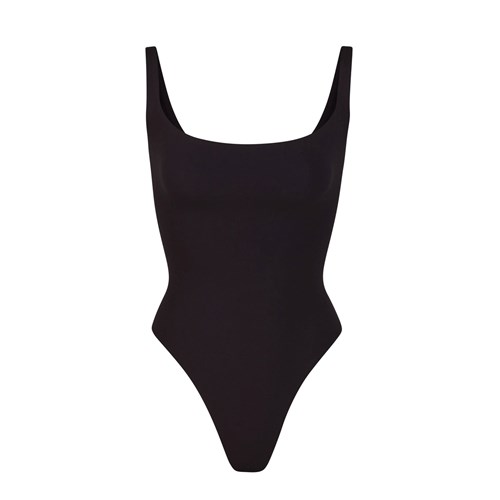 SKIMS Fits Everybody Square Neck Bodysuit Onyx | 5196-ZAFKO