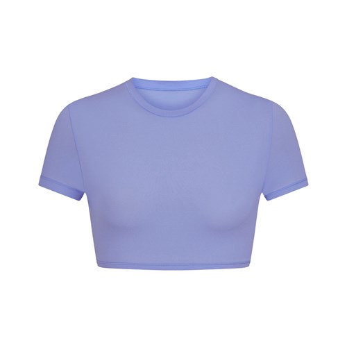 SKIMS Fits Everybody Super Cropped T-shirt Cielo | 0248-FSHYC