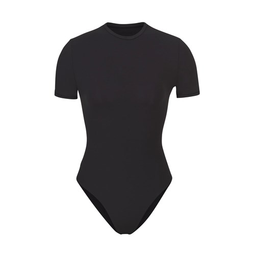 SKIMS Fits Everybody T-shirt Bodysuit Onyx | 4571-RAEYB