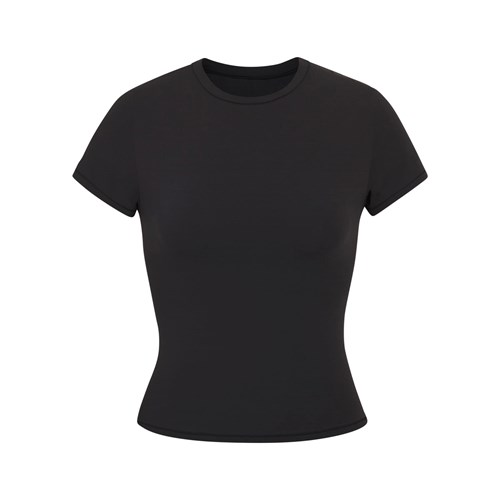 SKIMS Fits Everybody T-shirt Onyx | 6142-DXEJK