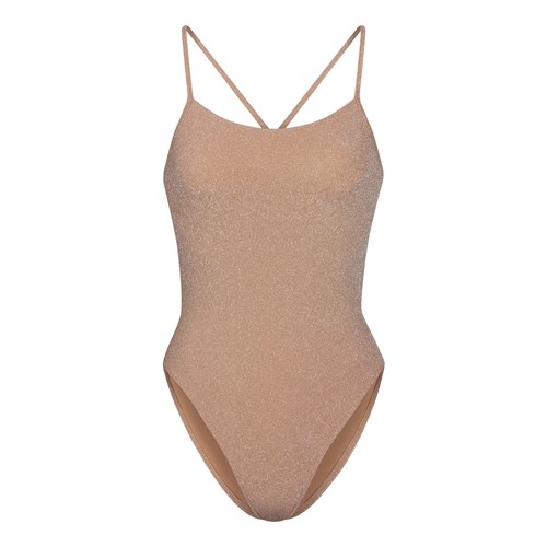 SKIMS Glitter Swim One Piece Sienna | 0793-KVWHZ
