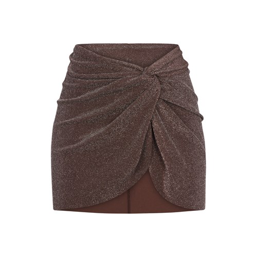 SKIMS Glitter Swim Sarong Mini Skirt Cocoa | 0853-BGTWE