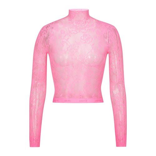 SKIMS Knit Spitze Cropped Turtleneck Azalea | 8763-TZMOW