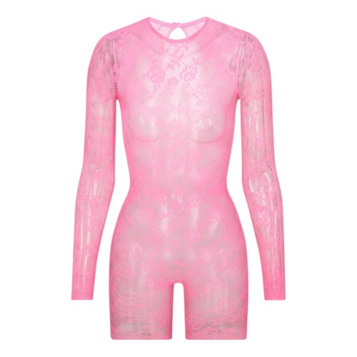 SKIMS Knit Spitze Long Sleeve Onesie Azalea | 1526-HNWIM