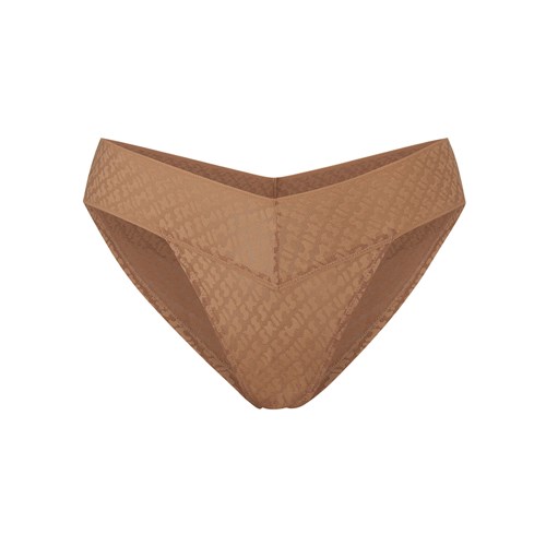 SKIMS Logo Mesh Cheeky Bikini Sienna | 9315-KGSUW