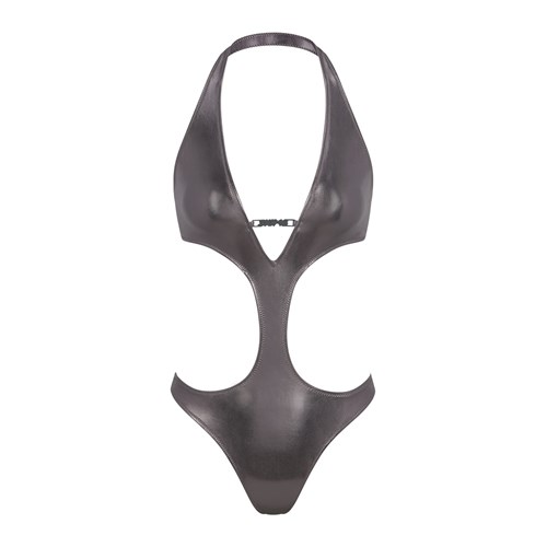 SKIMS Metallic Swim Halter Monokini Carbon | 5310-AQHTS