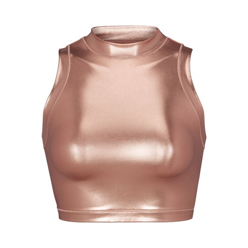 SKIMS Metallic Swim Mock Neck Tank Champagne | 3604-ELYTN
