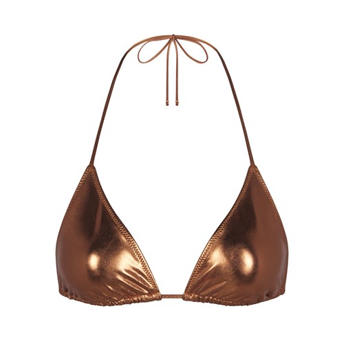 SKIMS Metallic Swim Triangle Top Penny | 0785-CRHUS