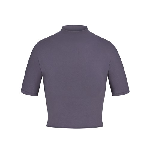 SKIMS Raw Edge Cropped T-shirt Thunder | 3025-IMFSO
