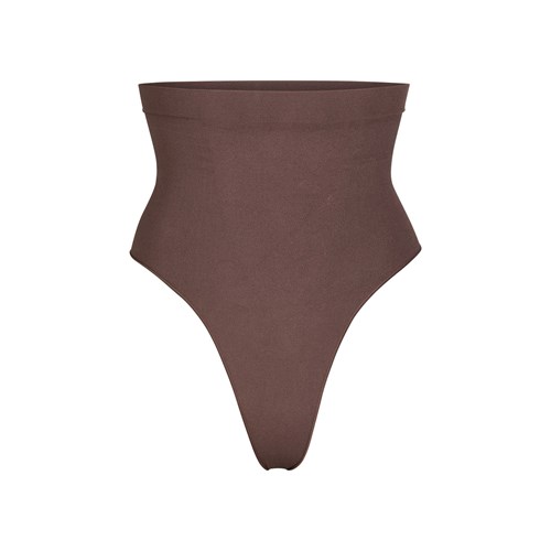 SKIMS Sculpting Mid Taille Tanga Cocoa | 1046-YRKJL