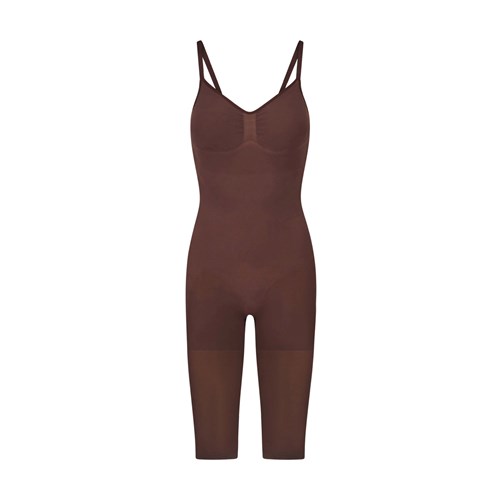 SKIMS Seamless Sculpt Low Back Bodysuit With Hosiery Leg Cocoa | 8149-RMAHJ