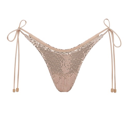 SKIMS Sequin Tie Bikini Bottom Clay | 4926-GMBAU