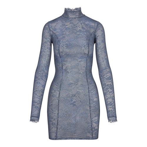 SKIMS Skims Spitze Turtleneck Kleider Thunder | 1950-REQUA