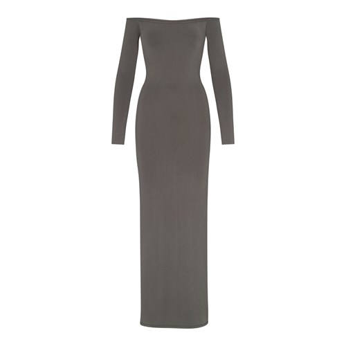 SKIMS Smooth Lounge Off The Shoulder Kleider Gunmetal | 4036-EPLYA