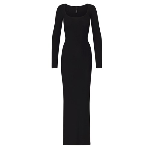 SKIMS Soft Lounge Long Sleeve Kleider Onyx | 2068-TDXGL