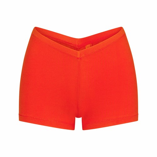 SKIMS Soft Lounge V-waist Kurzes Fire | 3789-FGHOA