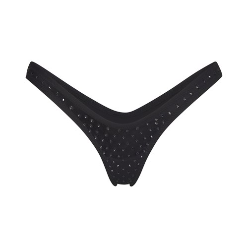 SKIMS Sparkle Jersey Mini Tanga Onyx | 5248-HIUVZ