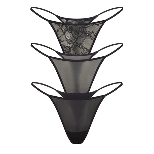 SKIMS String Tanga Pack Onyx | 5604-SNLHF