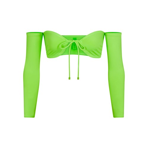 SKIMS Swim Long Sleeve Bikini Top Grün | 4702-ZAEGI