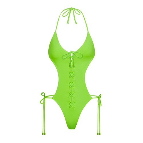 SKIMS Swim Spitze Up Monokini Grün | 7456-EHJQC