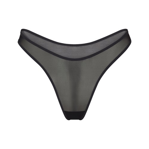 SKIMS Ultra Fine Mesh Tanga Onyx | 3528-GRWCE