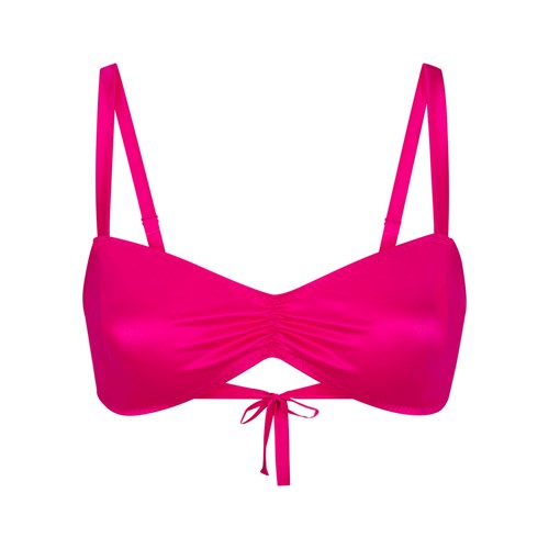 SKIMS Woven Shine Tie Back Bralette Raspberry | 7605-XQCGR
